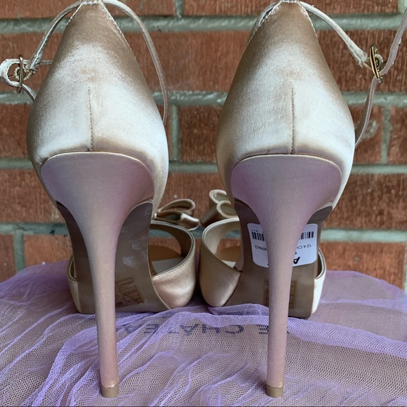 NIB ⭐️Platform Satin Embellished Heel Sandals - Picture 5 of 5